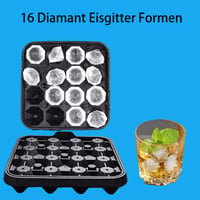 Formă pentru gheață Xniseng cu 16 compartimente în formă de diamant - Tavă din silicon pentru cuburi de gheață 10