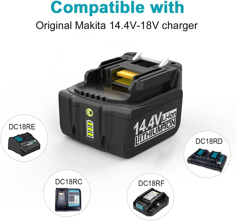 XNJTG 14,4V 5Ah BL1415 Makita akkumulátor csere BL1430 BL1440