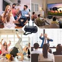 Xnordcaper Hordozható Karaoke Rendszer 2 Vezeték Nélküli Mikrofonnal - Bluetooth Hangszóró LED Fényekkel, FM Rádió, USB, TF Kártya, AUX Csat 9