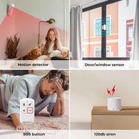 XNY Vezeték Nélküli 4G Riasztórendszer WiFi Kapcsolattal, 1080p Forgatható Biztonsági Kamerával, Ajtó Ablak Érzékelőkkel 10
