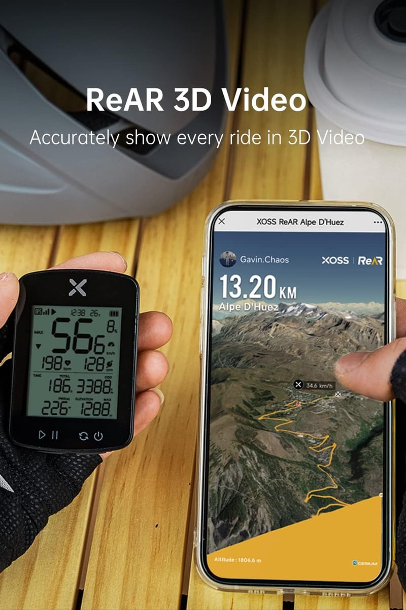 XOSS G+ GPS kerékpár számítógép, vezeték nélküli sebességmérő Strava szinkronizálással, IPX7 vízálló