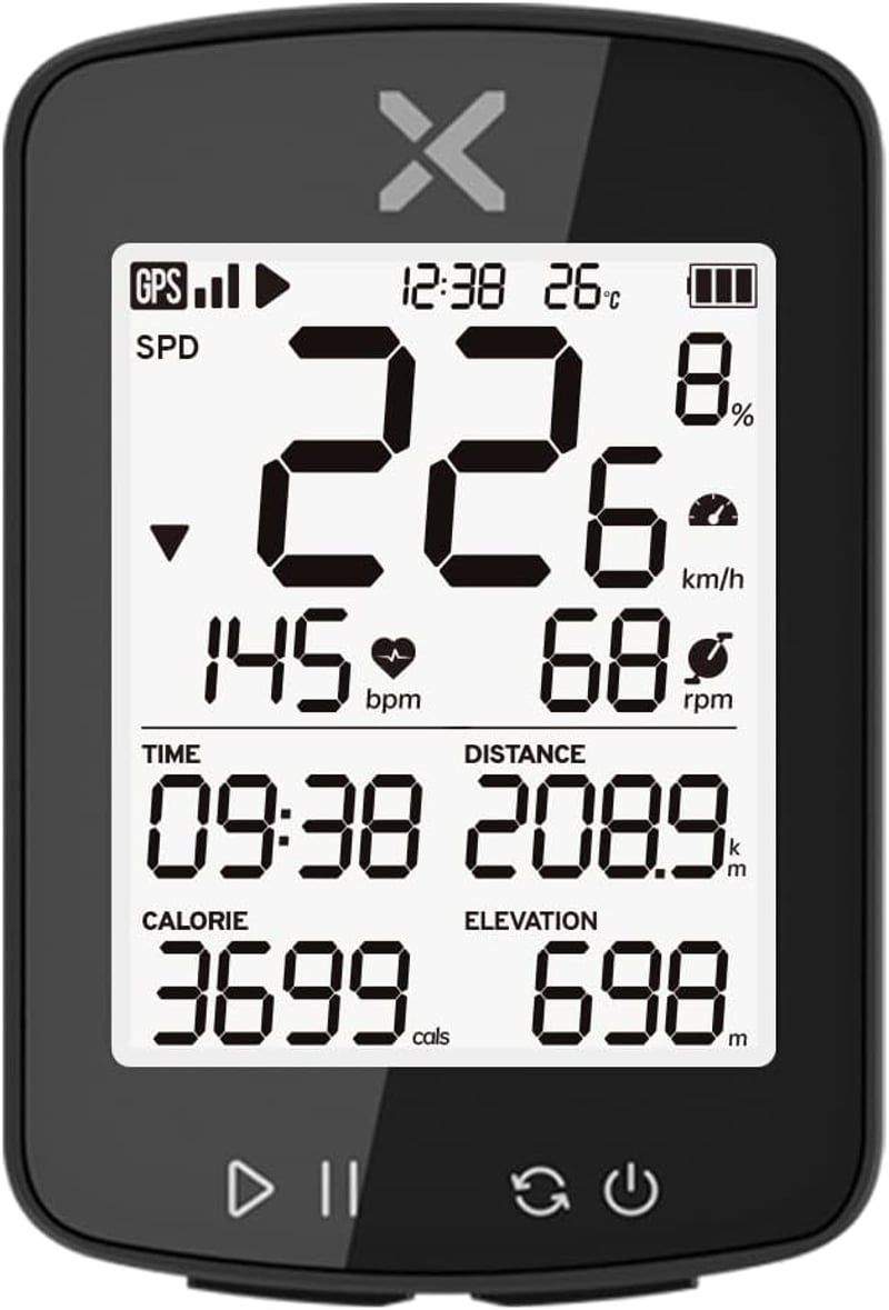 XOSS G+ GPS kerékpár számítógép, vezeték nélküli sebességmérő Strava szinkronizálással, IPX7 vízálló