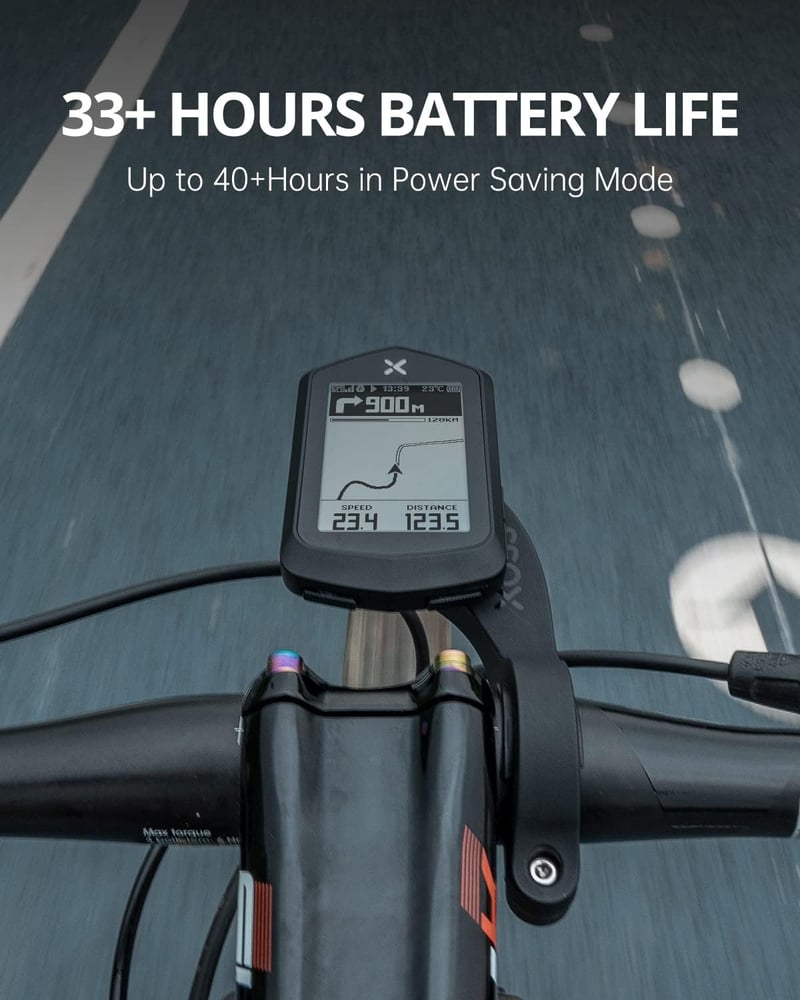 XOSS NAV GPS Kerékpáros Komputer Navigációval - 2,4" HD Kijelző, Vezeték Nélküli Sebességmérő, USB-C Gyorstöltés, IPX7 Vízálló