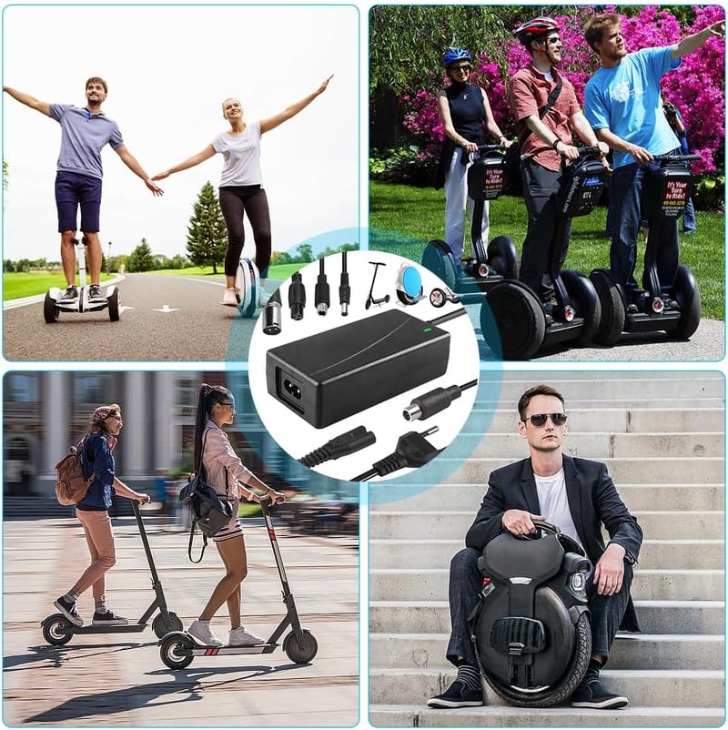 XPJBKC Elektromos Roller Töltő 42V 2A, E-Scooter Töltőkábel Hoverboard-hoz, 4 Portos Univerzális Töltő Elektromos Kerékpárhoz