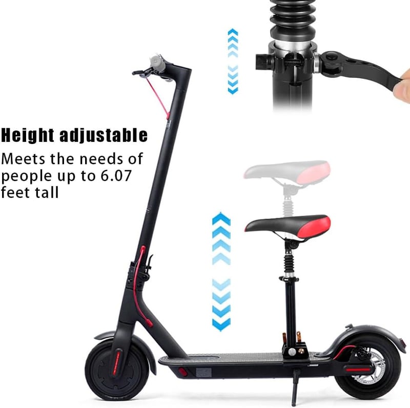 XPJBKC Elektromos Roller Ülés Xiaomi M365 Ninebothoz - Állítható Magasság 42-65 cm, Alumínium Váz, Rugós Felfüggesztés, Fekete