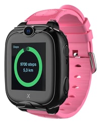 Detské inteligentné hodinky XPLORA XGO 2 (bez SIM karty) – 4G, hovory, správy, školský režim, SOS, GPS, fotoaparát, LED svetlo, krokomer – ružové 4