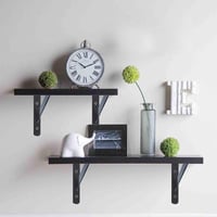 XQ7 Polctartó Konzol Szett - 6 db Háromszög Alakú Fali Tartó, 15 x 9,5 cm, Fekete Acél, Nagy Teherbírású, Rozsdaálló, Dekoratív Polckonzol B 7
