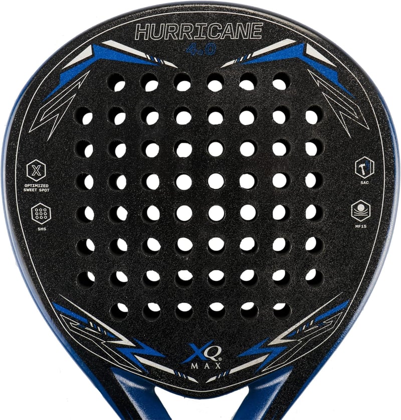 XQMax Hurricane Padel Racket 4.0 fekete/kék kezdő ütő teardrop forma