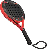 XQMax Thunder Padel Ütő 2.0 Fekete/Piros Kezdőknek Szénszálas Kerek Fejű 1
