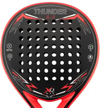 XQMax Thunder Padel Ütő 2.0 Fekete/Piros Kezdőknek Szénszálas Kerek Fejű 3