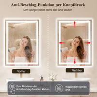 Kúpeľňové LED zrkadlo XRAMFY 100x76 cm, 3 teploty farieb a plynulá regulácia jasu, vyhrievanie proti zahmlievaniu, IP65, do spálne a salónu 2