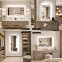Kúpeľňové LED zrkadlo XRAMFY 100x76 cm, 3 teploty farieb a plynulá regulácia jasu, vyhrievanie proti zahmlievaniu, IP65, do spálne a salónu 9