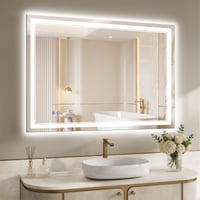 Kúpeľňové LED zrkadlo XRAMFY 100x76 cm, 3 teploty farieb a plynulá regulácia jasu, vyhrievanie proti zahmlievaniu, IP65, do spálne a salónu 1