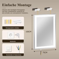 Kúpeľňové LED zrkadlo XRAMFY 100x76 cm, 3 teploty farieb a plynulá regulácia jasu, vyhrievanie proti zahmlievaniu, IP65, do spálne a salónu 8