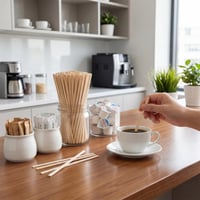 XREE Drevené miešadlá na kávu 1000 ks – 11 cm dlhé drevené miešadlo na kávu a čaj 7