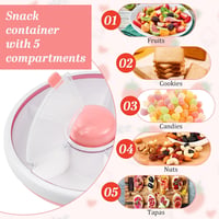XRPRPX Forgó Snack Box 5 Rekeszes Ételhordó Gyerekeknek 18cm BPA Mentes 4
