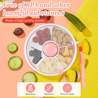 XRPRPX Forgó Snack Box 5 Rekeszes Ételhordó Gyerekeknek 18cm BPA Mentes 3
