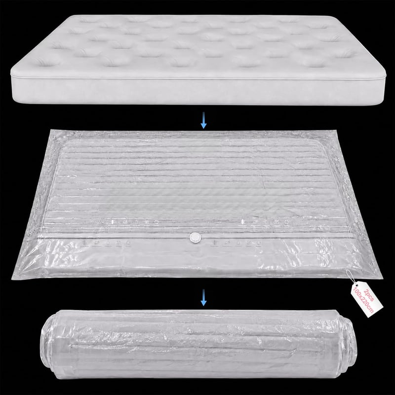 Sac de vidat pentru saltele și perne XRXYMQ XXL 100x220 cm, 1 buc. - Sac de depozitare prin comprimare pentru așternuturi