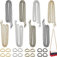 XSHAO 8 db Táskálánc 120 cm D-gyűrűvel Válltáska Crossbody Táskához Arany Ezüst Bronz 1