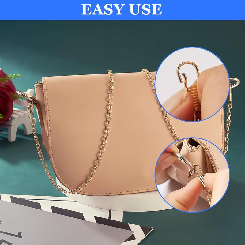XSHAO 8 db Táskálánc 120 cm D-gyűrűvel Válltáska Crossbody Táskához Arany Ezüst Bronz