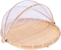 Xshelley Bambusz Tárolókosár Tetővel 42cm Zöldség Gyümölcs Kenyér 1