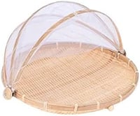 Xshelley Bambusz Tárolókosár Tetővel 42cm Zöldség Gyümölcs Kenyér 2