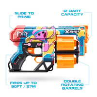 Penová pištoľ XSHOT Skins Dread Poppy Playtime Kissy s 12 nábojmi, dvojitou otočnou hlavňou a technológiou Air Pocket Dart, g 3