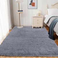 XSIVOD Szürke magas bolyhos shaggy szőnyeg nem csúszó hátoldallal mosható lakószobába hálószobába gyerekszobába 200 x 300 cm 2
