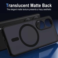 XTCASE Honor 90 5G magnetický kryt kompatibilný s MagSafe, matný priehľadný PC zadný kryt a TPU rám, odolný proti poškriabaniu, nárazuvzdorný ochranný obal - Čierny 8