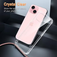 XTCASE iPhone 15 átlátszó szilikon tok nyakba akasztható láncos pánttal - rozéarany 4