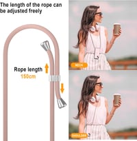 XTCASE iPhone 15 átlátszó szilikon tok nyakba akasztható láncos pánttal - rozéarany 2