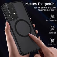 Husă magnetică XTCASE pentru Samsung Galaxy A52 / A52s 5G compatibilă cu MagSafe, spate din PC mat transparent + ramă TPU, rezistentă la zgârieturi - Negru 7