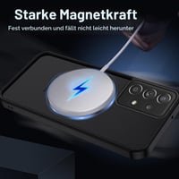 Husă magnetică XTCASE pentru Samsung Galaxy A52 / A52s 5G compatibilă cu MagSafe, spate din PC mat transparent + ramă TPU, rezistentă la zgârieturi - Negru 3