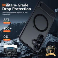 Husă magnetică XTCASE pentru Samsung Galaxy S24 5G cu suport din aluminiu - negru 5
