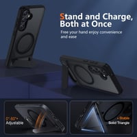Husă magnetică XTCASE pentru Samsung Galaxy S24 5G cu suport din aluminiu - negru 2
