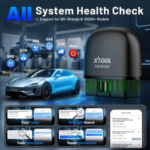 XTOOL AD20 Pro OBD2 Autódiagnosztikai Eszköz - Teljes Rendszer Szkennelés, Hibakód Olvasó, Olajszerviz Nullázás, iOS/Android Kompatibilis, Magyar nyelv nem támogatott