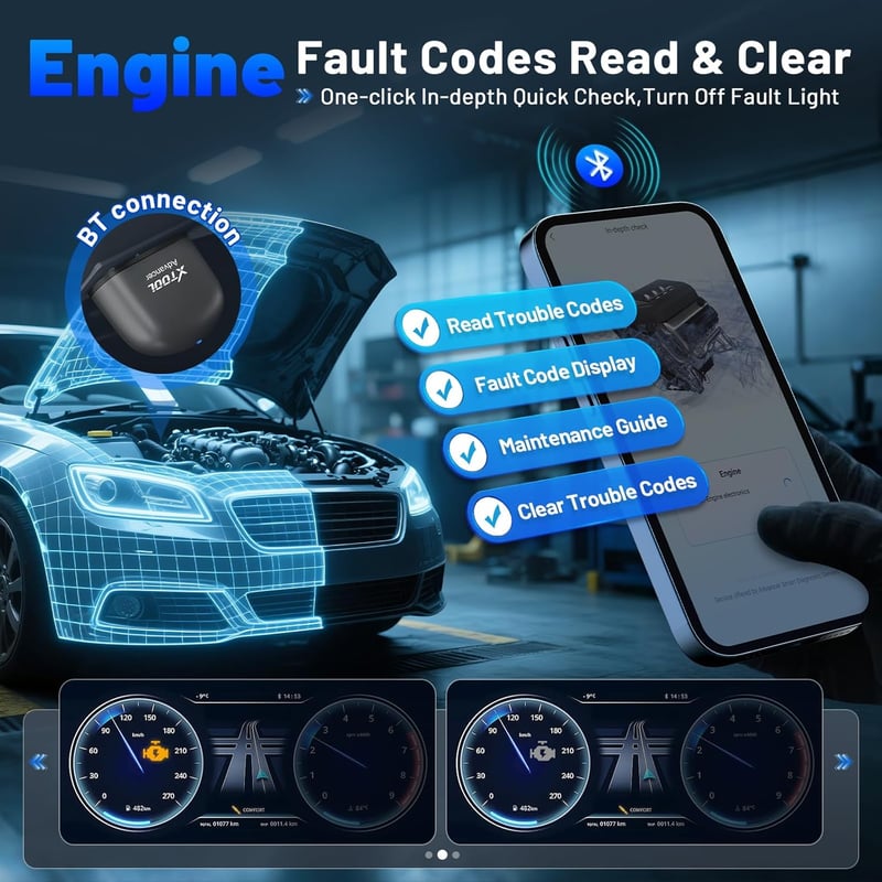 XTOOL AD20 Pro OBD2 Autódiagnosztikai Eszköz - Teljes Rendszer Szkennelés, Hibakód Olvasó, Olajszerviz Nullázás, iOS/Android Kompatibilis, É