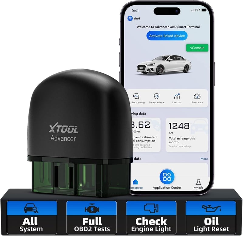 XTOOL AD20 Pro OBD2 Autódiagnosztikai Eszköz - Teljes Rendszer Szkennelés, Hibakód Olvasó, Olajszerviz Nullázás, iOS/Android Kompatibilis, É