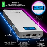 XTPower 15600mAh PowerBank QC3 65W gyorstöltés laptop és telefon töltéshez LED kijelzővel 2