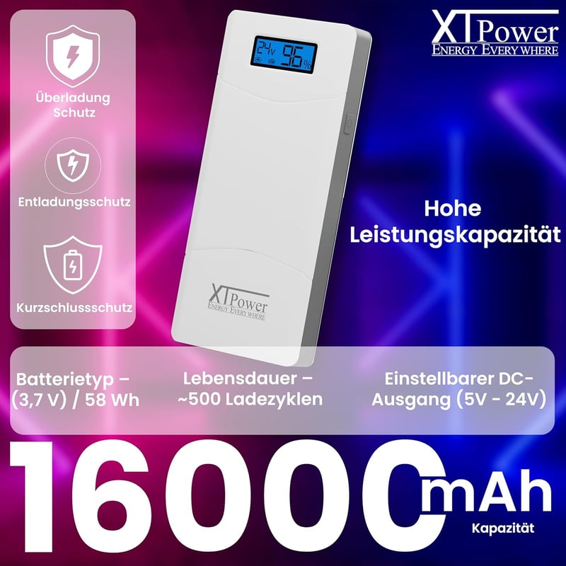 XTPower 15600mAh PowerBank QC3 65W gyors töltés laptop és telefon