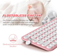 xtremtec Retro Írógép Billentyűzet és Egér Szett, Vezeték Nélküli, Rózsaszín-Fehér 4