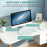 XTREMTEC Retro Kerek Írógép Billentyűzet és Egér Szett, Vezeték Nélküli 2.4GHz, Csendes Kompakt Billentyűzet Laptophoz, Zöld-Fehér - Green-white 5