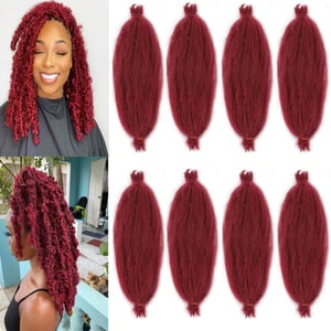 Syntetické vlasy na zapletanie Xtrend Spring Twist Afro - vínovočervené - 8 balení (30,5 cm)