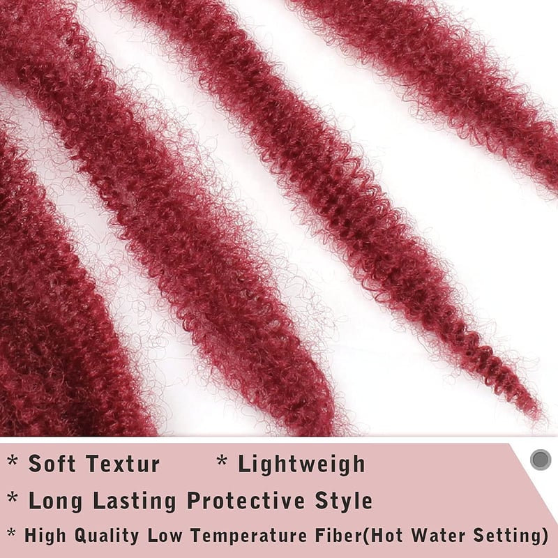 XTREND 12 Inch Spring Twist Afro Hajfonás Szintetikus Haj 8 Csomag Bordó Vörös