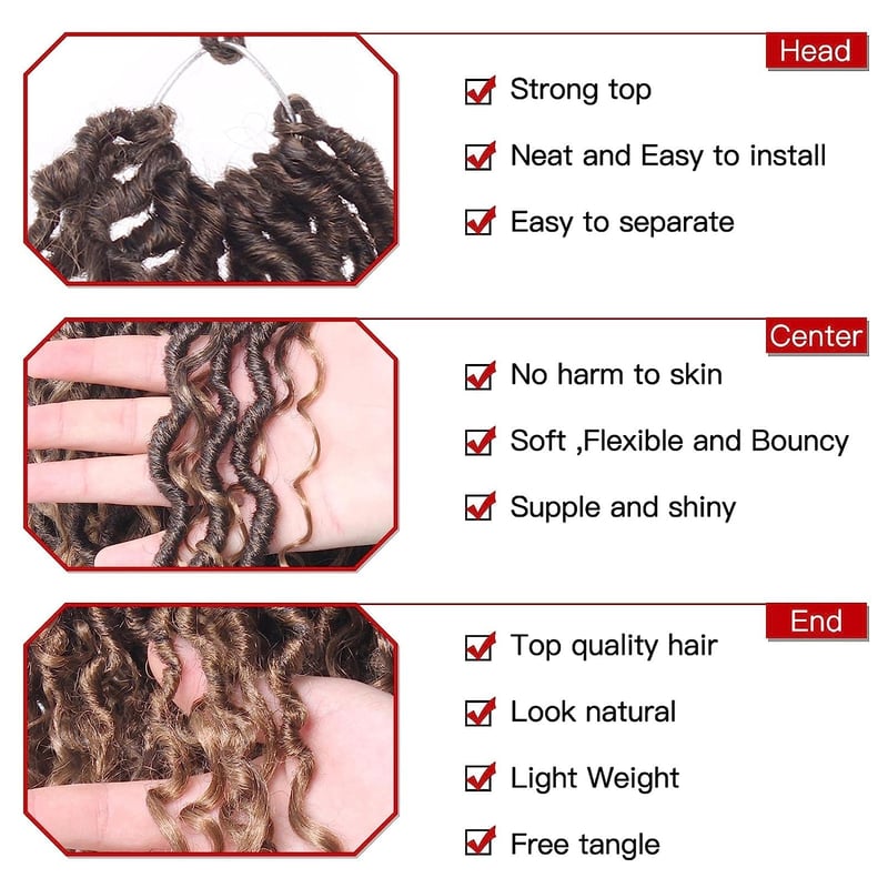 Xtrend 24 Inch River Goddess Faux Locs Horgolt Hajfonás 8 Csomag Göndör Végekkel