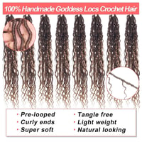 Xtrend 24 Inch River Goddess Faux Locs Horgolt Hajfonás 8 Csomag Göndör Végekkel 4