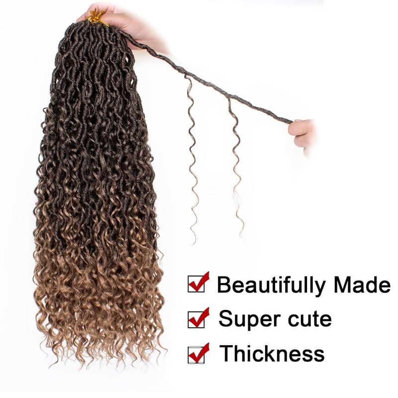 Xtrend 24 Inch River Goddess Faux Locs Horgolt Hajfonás 8 Csomag Göndör Végekkel