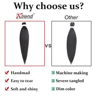 XTREND 40 cm-es Előnyújtott Fonóhaj - Yaki Textúrájú Műhaj Hajhosszabbításhoz, Horgolt Fonáshoz, Melegvizes Formázhatóság, 4# Barna 5