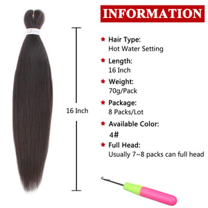 XTREND 40 cm-es Előnyújtott Fonóhaj - Yaki Textúrájú Műhaj Hajhosszabbításhoz, Horgolt Fonáshoz, Melegvizes Formázhatóság, 4# Barna