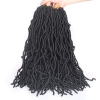 XTREND 45cm Nu Locs Szintetikus Hajfonás Fekete Göndör Hullám Hajhosszabbítás 21 Szál 2